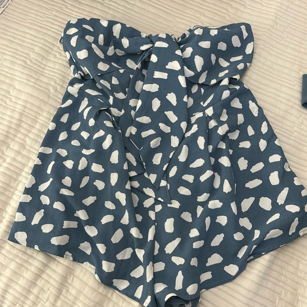 NWT Blue Blush Romper Bow front